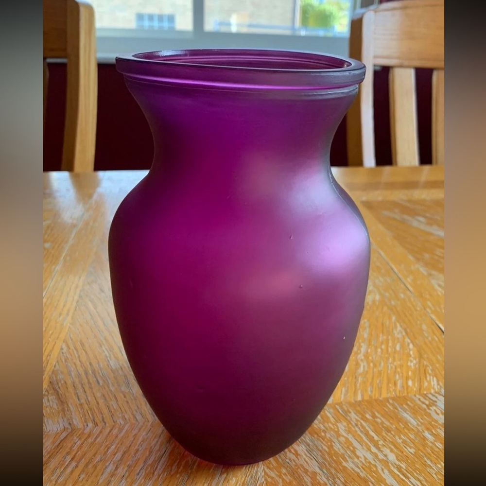 Purple 14” glass vase